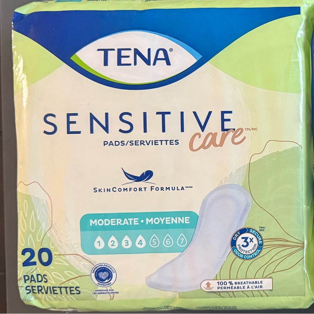 TENA Sensitive Care Pads 20 x 2 Packs = 40 Moderate #4 Odor Control NEW - Picture 2 of 2
